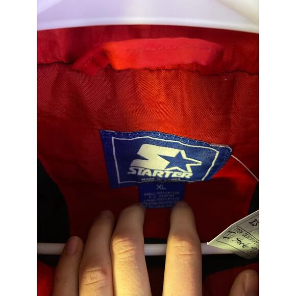 Vintage 90s Starter IU Indiana University Puffer Jacket Button Snap Men's XL - Picture 3 of 3